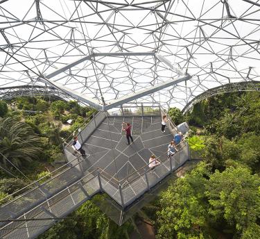 Rainforest Lookout platform at top of Rainforest Biome at Eden Project